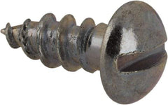 Value Collection - #10, 1/2" Length Under Head, Slotted Drive, Round Head Wood Screw - Zinc Plated Steel, Grade 2 - Industrial Tool & Supply