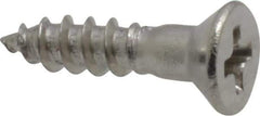 Value Collection - #4, 1/2" OAL, Phillips Drive, Flat Head Wood Screw - Stainless Steel, Grade 18-8 - Industrial Tool & Supply