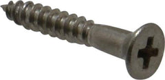 Value Collection - #4, 3/4" OAL, Phillips Drive, Flat Head Wood Screw - Stainless Steel, Grade 18-8 - Industrial Tool & Supply