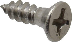 Value Collection - #6, 1/2" OAL, Phillips Drive, Flat Head Wood Screw - Stainless Steel, Grade 18-8 - Industrial Tool & Supply