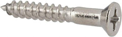 Value Collection - #6, 1" OAL, Phillips Drive, Flat Head Wood Screw - Stainless Steel, Grade 18-8 - Industrial Tool & Supply