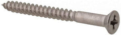 Value Collection - #6, 1-1/2" OAL, Phillips Drive, Flat Head Wood Screw - Stainless Steel, Grade 18-8 - Industrial Tool & Supply