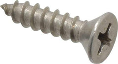 Value Collection - #8, 3/4" OAL, Phillips Drive, Flat Head Wood Screw - Stainless Steel, Grade 18-8 - Industrial Tool & Supply