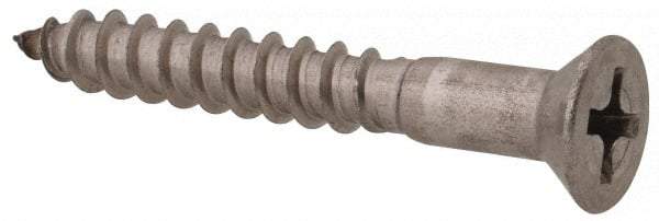 Value Collection - #8, 1-1/4" OAL, Phillips Drive, Flat Head Wood Screw - Stainless Steel, Grade 18-8 - Industrial Tool & Supply