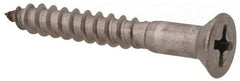 Value Collection - #8, 1-1/4" OAL, Phillips Drive, Flat Head Wood Screw - Stainless Steel, Grade 18-8 - Industrial Tool & Supply