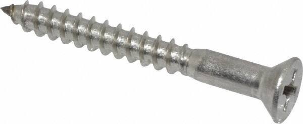 Value Collection - #8, 1-1/2" OAL, Phillips Drive, Flat Head Wood Screw - Stainless Steel, Grade 18-8 - Industrial Tool & Supply