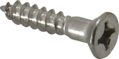 Value Collection - #10, 1" OAL, Phillips Drive, Flat Head Wood Screw - Stainless Steel, Grade 18-8 - Industrial Tool & Supply