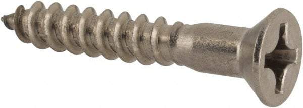 Value Collection - #10, 1-1/4" OAL, Phillips Drive, Flat Head Wood Screw - Stainless Steel, Grade 18-8 - Industrial Tool & Supply