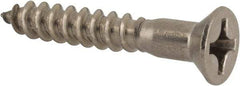 Value Collection - #10, 1-1/4" OAL, Phillips Drive, Flat Head Wood Screw - Stainless Steel, Grade 18-8 - Industrial Tool & Supply