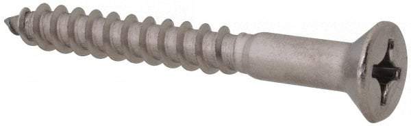 Value Collection - #10, 1-3/4" OAL, Phillips Drive, Flat Head Wood Screw - Stainless Steel, Grade 18-8 - Industrial Tool & Supply