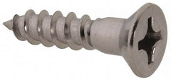 Value Collection - #12, 1" OAL, Phillips Drive, Flat Head Wood Screw - Stainless Steel, Grade 18-8 - Industrial Tool & Supply