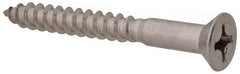 Value Collection - #12, 2" OAL, Phillips Drive, Flat Head Wood Screw - Stainless Steel, Grade 18-8 - Industrial Tool & Supply