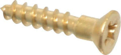 Value Collection - #3, 1/2" OAL, Phillips Drive, Flat Head Wood Screw - Brass - Industrial Tool & Supply