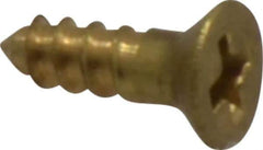 Value Collection - #4, 3/8" OAL, Phillips Drive, Flat Head Wood Screw - ASME B18.6.1, Brass - Industrial Tool & Supply