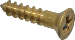 Value Collection - #4, 1/2" OAL, Phillips Drive, Flat Head Wood Screw - ASME B18.6.1, Brass - Industrial Tool & Supply