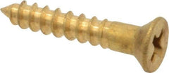 Value Collection - #4, 5/8" OAL, Phillips Drive, Flat Head Wood Screw - ASME B18.6.1, Brass - Industrial Tool & Supply