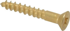 Value Collection - #4, 3/4" OAL, Phillips Drive, Flat Head Wood Screw - ASME B18.6.1, Brass - Industrial Tool & Supply