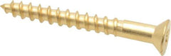 Value Collection - #4, 1" OAL, Phillips Drive, Flat Head Wood Screw - ASME B18.6.1, Brass - Industrial Tool & Supply
