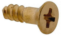 Value Collection - #6, 1/2" OAL, Phillips Drive, Flat Head Wood Screw - ASME B18.6.1, Brass - Industrial Tool & Supply
