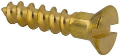 Value Collection - #6, 5/8" OAL, Phillips Drive, Flat Head Wood Screw - ASME B18.6.1, Brass - Industrial Tool & Supply