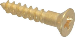 Value Collection - #6, 3/4" OAL, Phillips Drive, Flat Head Wood Screw - ASME B18.6.1, Brass - Industrial Tool & Supply