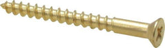 Value Collection - #6, 1-1/2" OAL, Phillips Drive, Flat Head Wood Screw - ASME B18.6.1, Brass - Industrial Tool & Supply