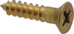 Value Collection - #8, 3/4" OAL, Phillips Drive, Flat Head Wood Screw - ASME B18.6.1, Brass - Industrial Tool & Supply