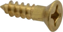 Value Collection - #10, 3/4" OAL, Phillips Drive, Flat Head Wood Screw - ASME B18.6.1, Brass - Industrial Tool & Supply
