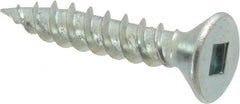 Value Collection - #10, 1" OAL, Square Drive, Flat Head Wood Screw - Industrial Tool & Supply