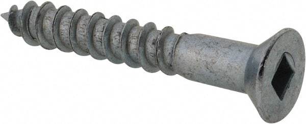 Value Collection - #12, 1-1/2" OAL, Square Drive, Flat Head Wood Screw - Zinc Plated Steel, Grade 2 - Industrial Tool & Supply