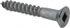 Value Collection - #12, 1-1/2" OAL, Square Drive, Flat Head Wood Screw - Zinc Plated Steel, Grade 2 - Industrial Tool & Supply