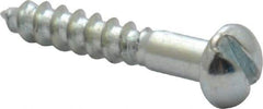 Value Collection - #2, 1/2" Length Under Head, Slotted Drive, Round Head Wood Screw - Zinc Plated Steel, Grade 2 - Industrial Tool & Supply
