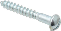 Value Collection - #4, 3/4" Length Under Head, Slotted Drive, Round Head Wood Screw - Zinc Plated Steel, Grade 2 - Industrial Tool & Supply