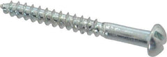 Value Collection - #4, 1" Length Under Head, Slotted Drive, Round Head Wood Screw - Zinc Plated Steel, Grade 2 - Industrial Tool & Supply