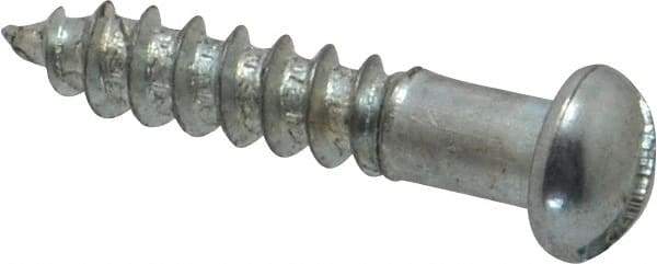 Value Collection - #5, 5/8" Length Under Head, Slotted Drive, Round Head Wood Screw - Zinc Plated Steel, Grade 2 - Industrial Tool & Supply