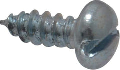 Value Collection - #6, 3/8" Length Under Head, Slotted Drive, Round Head Wood Screw - Zinc Plated Steel, Grade 2 - Industrial Tool & Supply