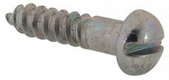 Value Collection - #6, 5/8" Length Under Head, Slotted Drive, Round Head Wood Screw - Zinc Plated Steel, Grade 2 - Industrial Tool & Supply