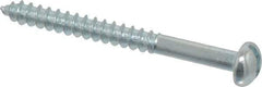 Value Collection - #6, 1-1/2" Length Under Head, Slotted Drive, Round Head Wood Screw - Zinc Plated Steel, Grade 2 - Industrial Tool & Supply