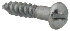 Value Collection - #7, 3/4" Length Under Head, Slotted Drive, Round Head Wood Screw - Zinc Plated Steel, Grade 2 - Industrial Tool & Supply