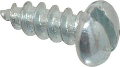 Value Collection - #8, 1/2" Length Under Head, Slotted Drive, Round Head Wood Screw - Zinc Plated Steel, Grade 2 - Industrial Tool & Supply