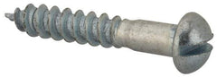 Value Collection - #8, 1" Length Under Head, Slotted Drive, Round Head Wood Screw - Zinc Plated Steel, Grade 2 - Industrial Tool & Supply
