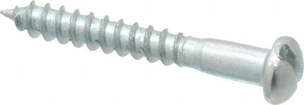Value Collection - #8, 1-1/4" Length Under Head, Slotted Drive, Round Head Wood Screw - Zinc Plated Steel, Grade 2 - Industrial Tool & Supply