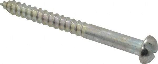 Value Collection - #8, 1-3/4" Length Under Head, Slotted Drive, Round Head Wood Screw - Zinc Plated Steel, Grade 2 - Industrial Tool & Supply