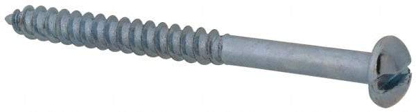 Value Collection - #8, 2" Length Under Head, Slotted Drive, Round Head Wood Screw - Zinc Plated Steel, Grade 2 - Industrial Tool & Supply