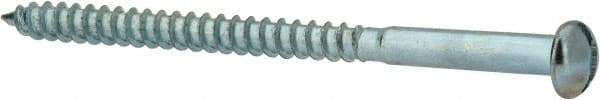 Value Collection - #8, 2-1/2" Length Under Head, Slotted Drive, Round Head Wood Screw - Zinc Plated Steel, Grade 2 - Industrial Tool & Supply