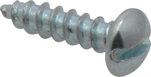 Value Collection - #10, 3/4" Length Under Head, Slotted Drive, Round Head Wood Screw - Zinc Plated Steel, Grade 2 - Industrial Tool & Supply