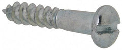 Value Collection - #10, 1" Length Under Head, Slotted Drive, Round Head Wood Screw - Zinc Plated Steel, Grade 2 - Industrial Tool & Supply