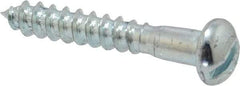Value Collection - #10, 1-1/4" Length Under Head, Slotted Drive, Round Head Wood Screw - Zinc Plated Steel, Grade 2 - Industrial Tool & Supply