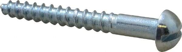 Value Collection - #10, 1-1/2" Length Under Head, Slotted Drive, Round Head Wood Screw - Zinc Plated Steel, Grade 2 - Industrial Tool & Supply