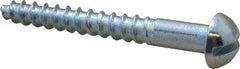 Value Collection - #10, 1-1/2" Length Under Head, Slotted Drive, Round Head Wood Screw - Zinc Plated Steel, Grade 2 - Industrial Tool & Supply